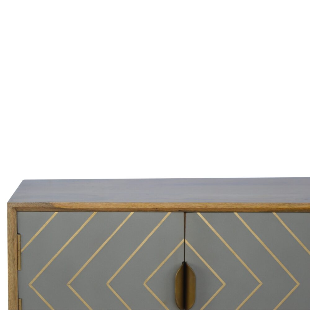 Sleek Cement Brass Inlay Media Unit for resell