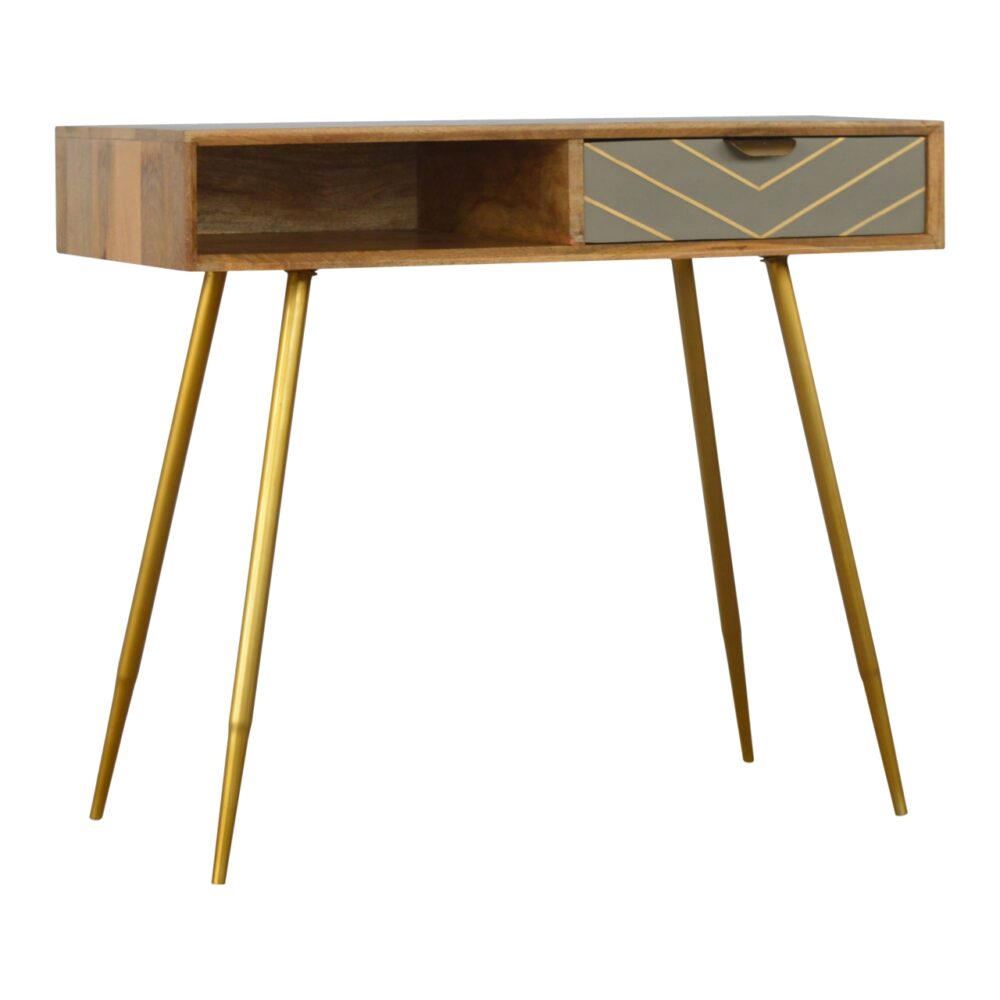 Sleek Cement Brass Inlay Writing Desk wholesalers