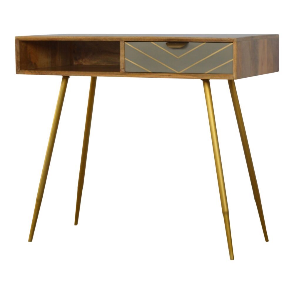 wholesale Sleek Cement Brass Inlay Writing Desk for resale