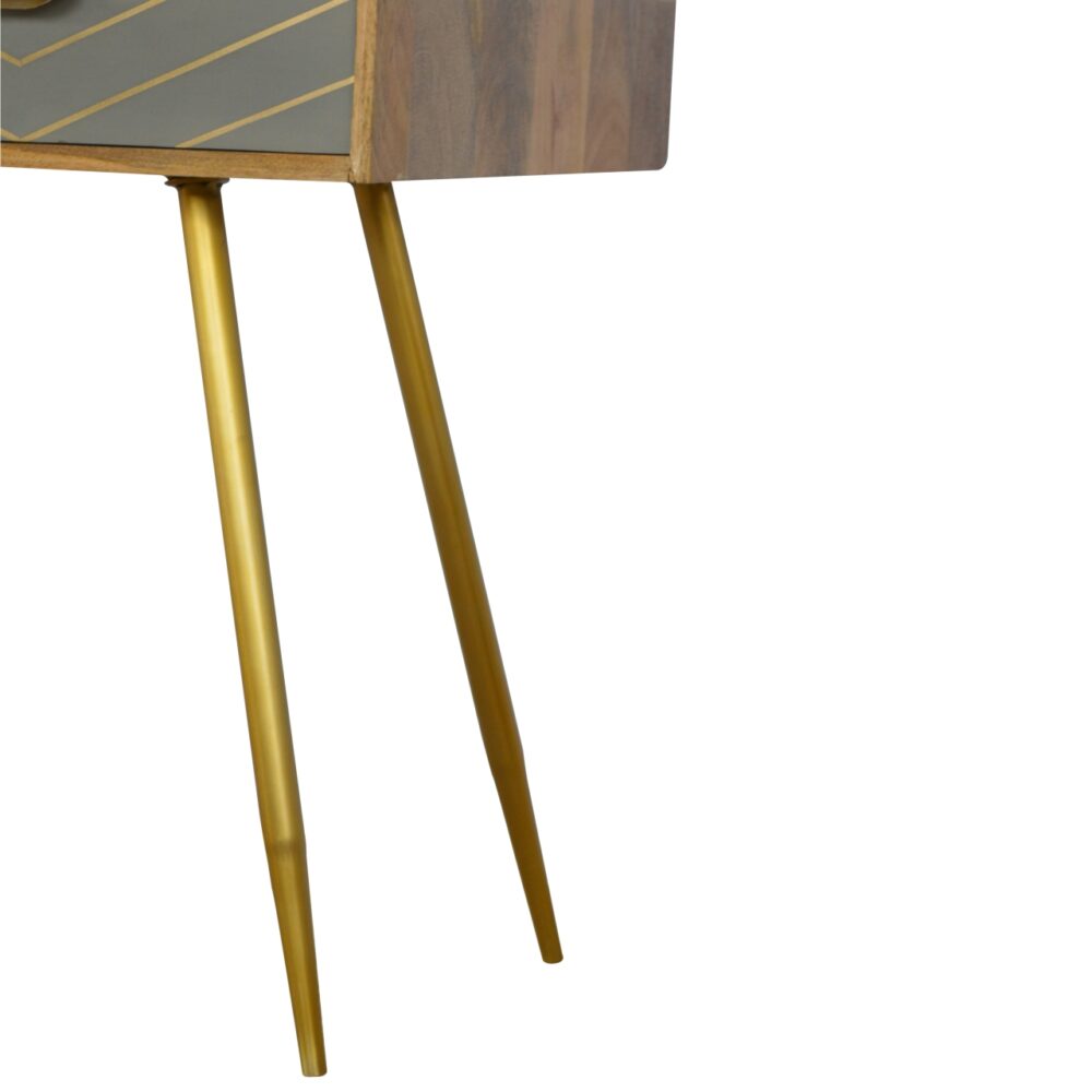 Sleek Cement Brass Inlay Writing Desk for reselling