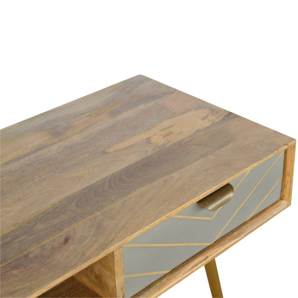 Sleek Cement Brass Inlay Writing Desk for resell