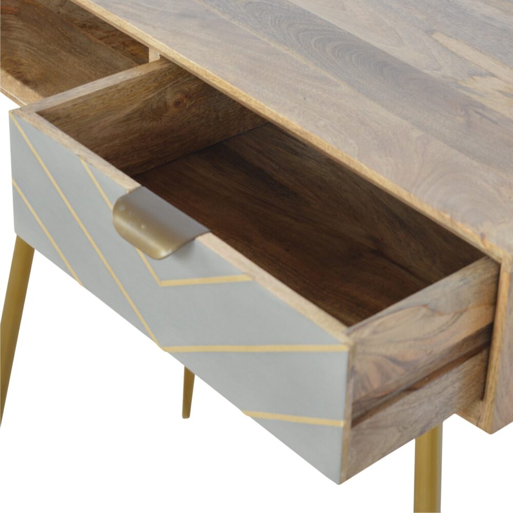 wholesale Sleek Cement Brass Inlay Writing Desk for resale