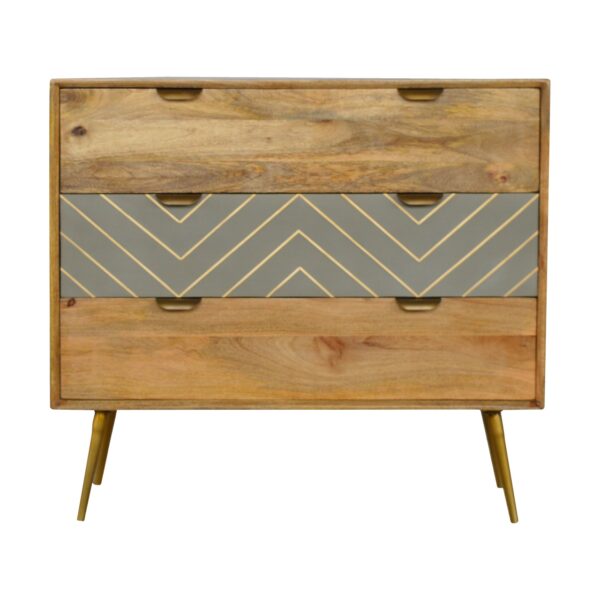 IN376 - Sleek Cement Brass Inlay Chest for resale