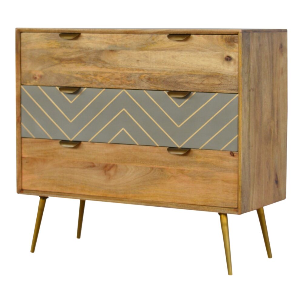 wholesale IN376 - Sleek Cement Brass Inlay Chest for resale