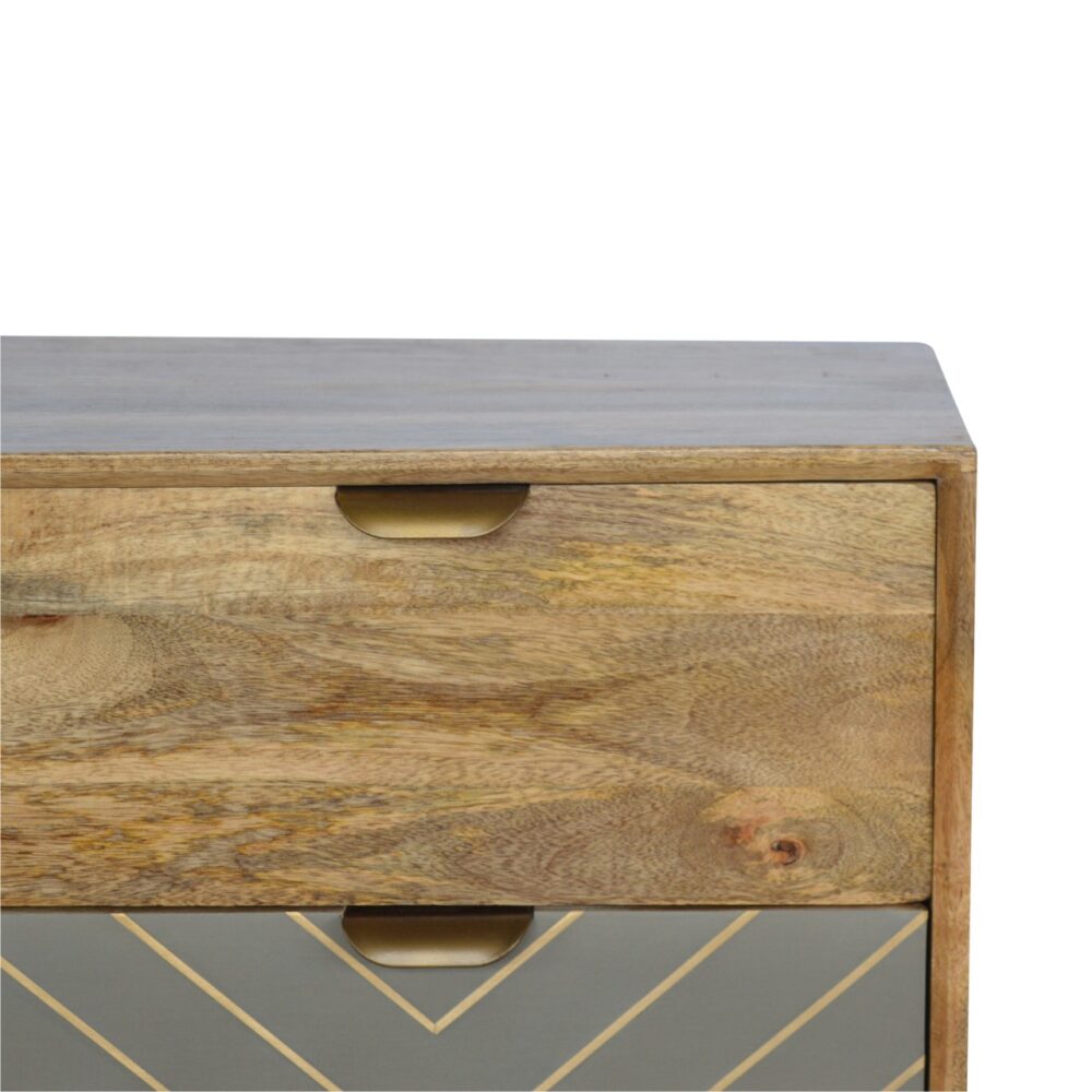 IN376 - Sleek Cement Brass Inlay Chest dropshipping