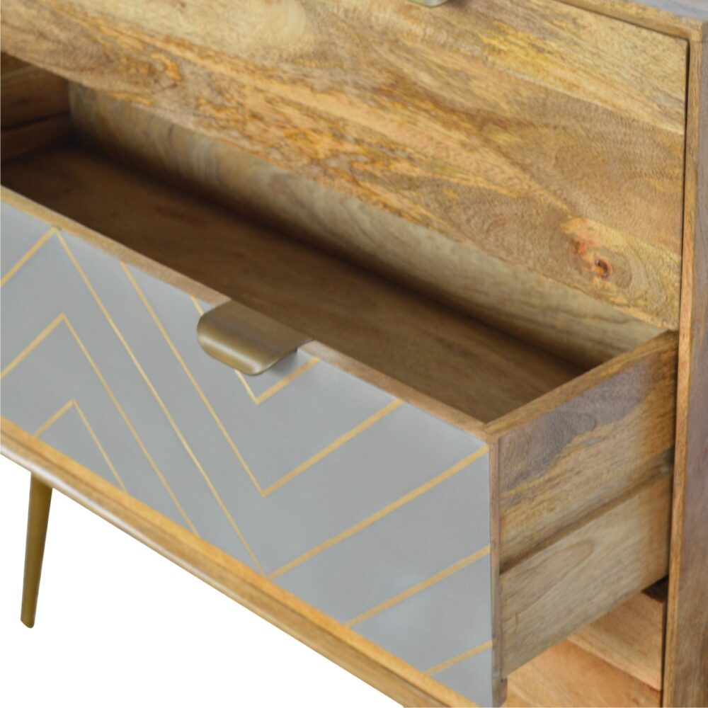 IN376 - Sleek Cement Brass Inlay Chest for resell
