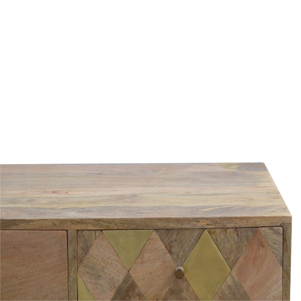 bulk Oak-ish Brass Inlay Coffee Table for resale