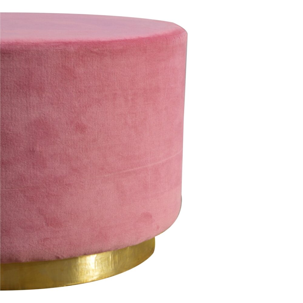 IN426 - Dusty Pink Velvet Footstool with Gold Base dropshipping