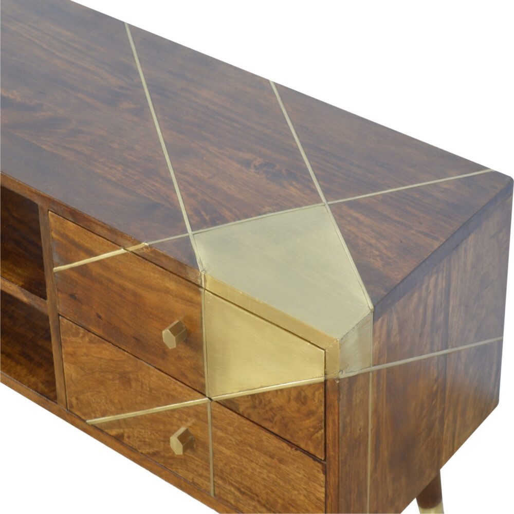 Gold Geometric Chestnut Media Unit for resell