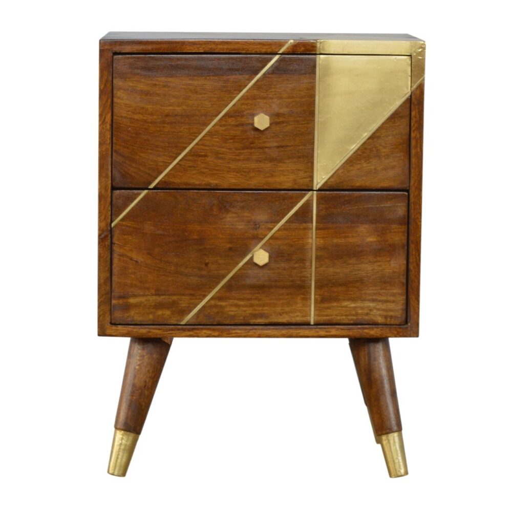 Gold Geometric Chestnut Bedside for resale