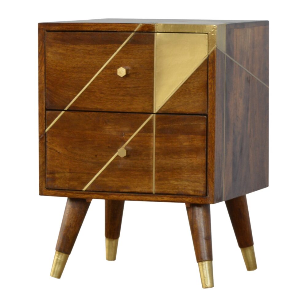 Gold Geometric Chestnut Bedside wholesalers