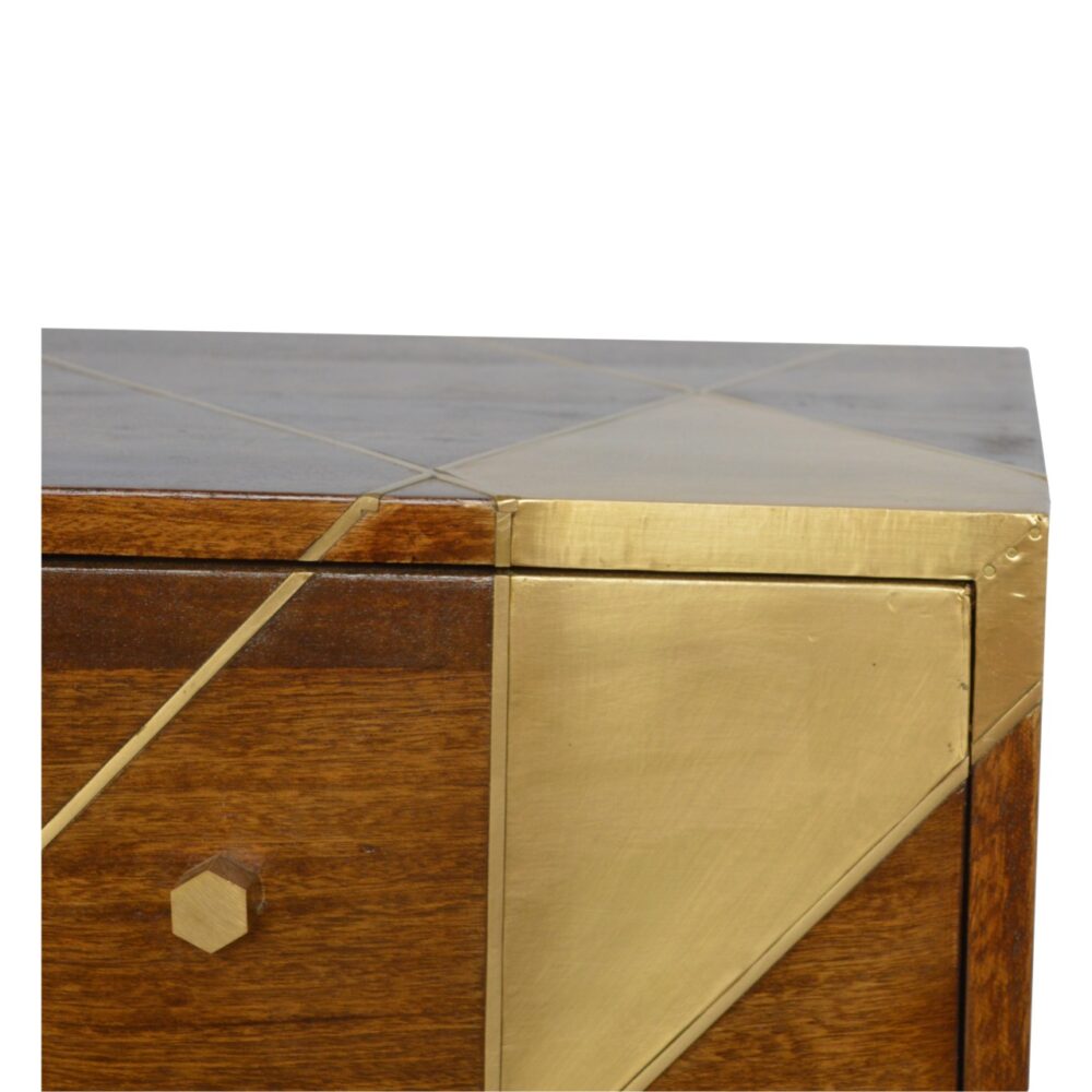 Gold Geometric Chestnut Bedside for resell
