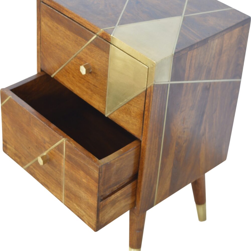 Gold Geometric Chestnut Bedside dropshipping