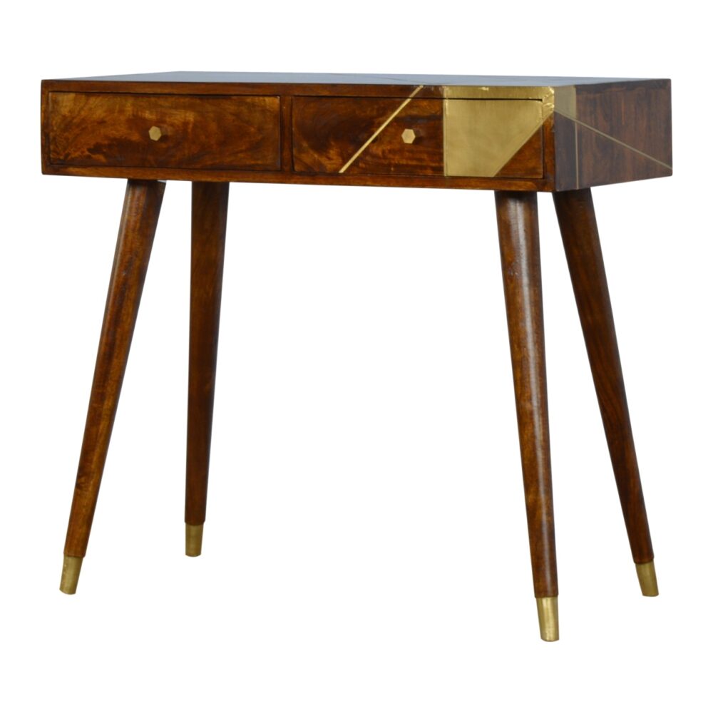 wholesale Gold Geometric Chestnut Console Table for resale