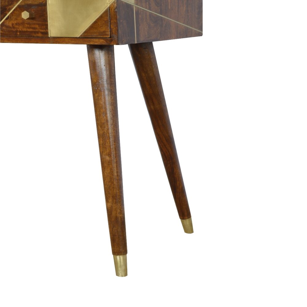 Gold Geometric Chestnut Console Table for reselling