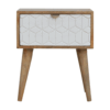 bulk IN446 - Sleek White Carved Bedside for resale