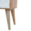 IN446 - Sleek White Carved Bedside for resell