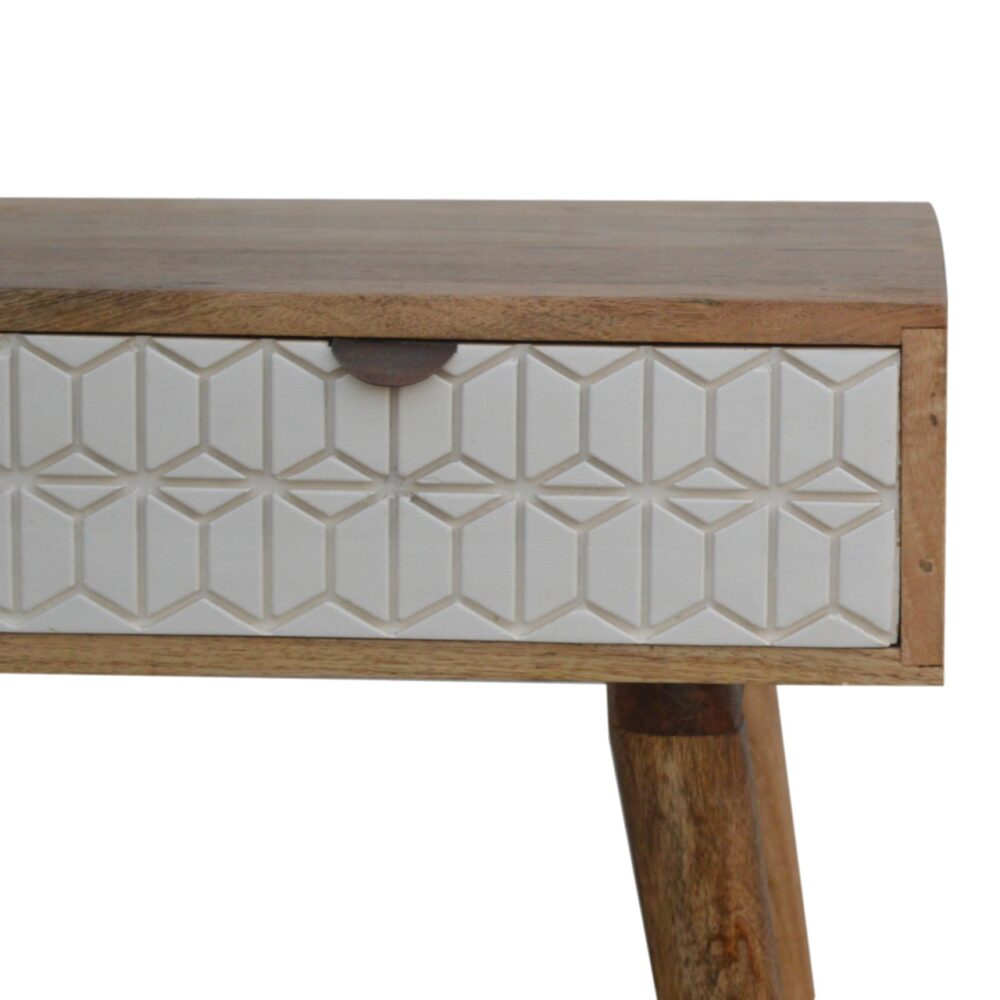 IN448 - Sleek White Carved Console Table dropshipping