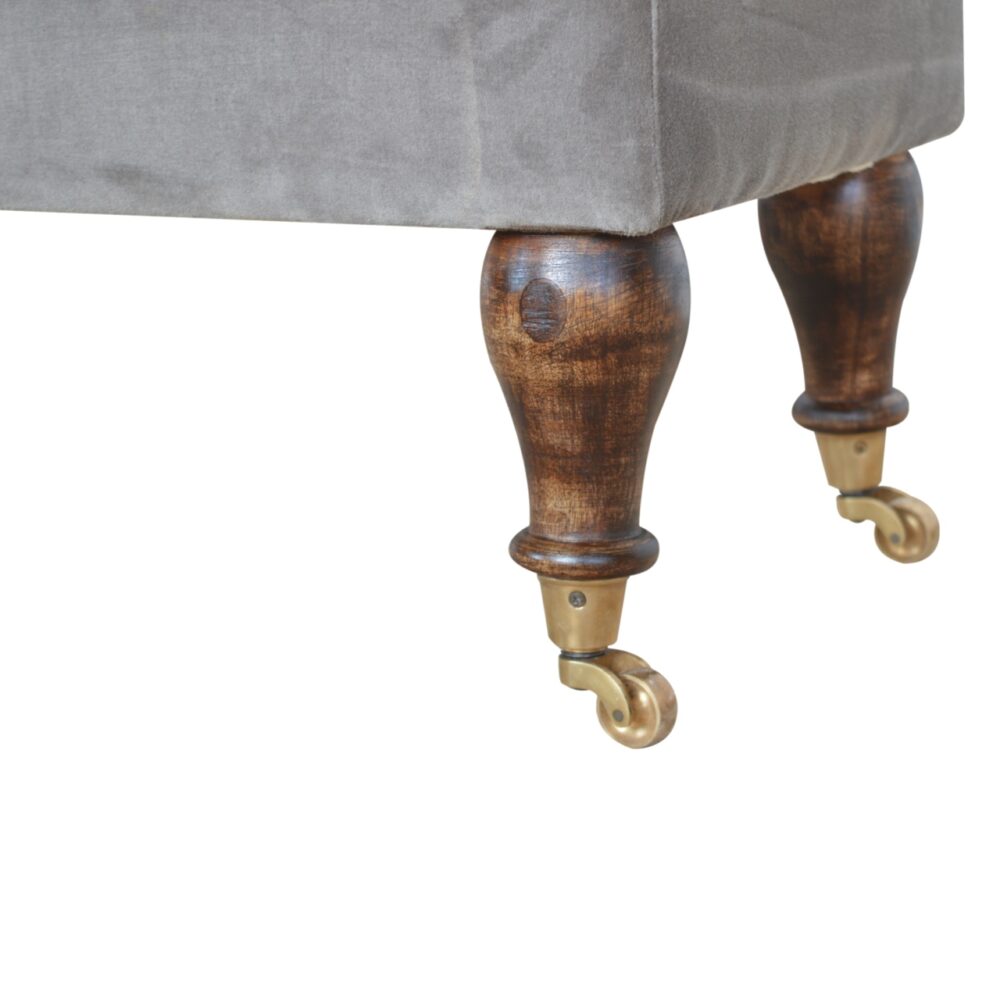 wholesale Grey Velvet Bench with Castor Feet for resale