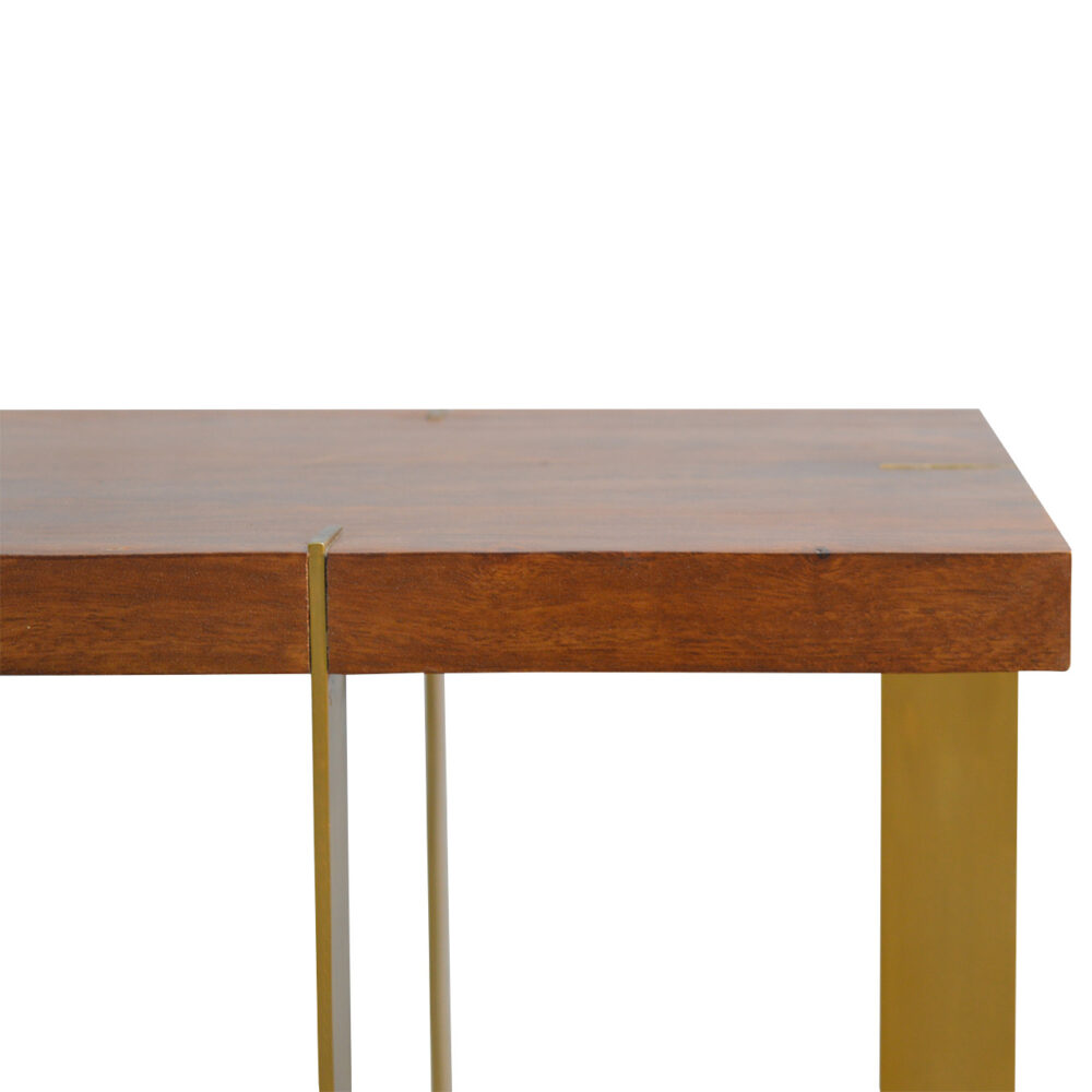 wholesale Open Chestnut End Table with 4 Gold Panels for resale