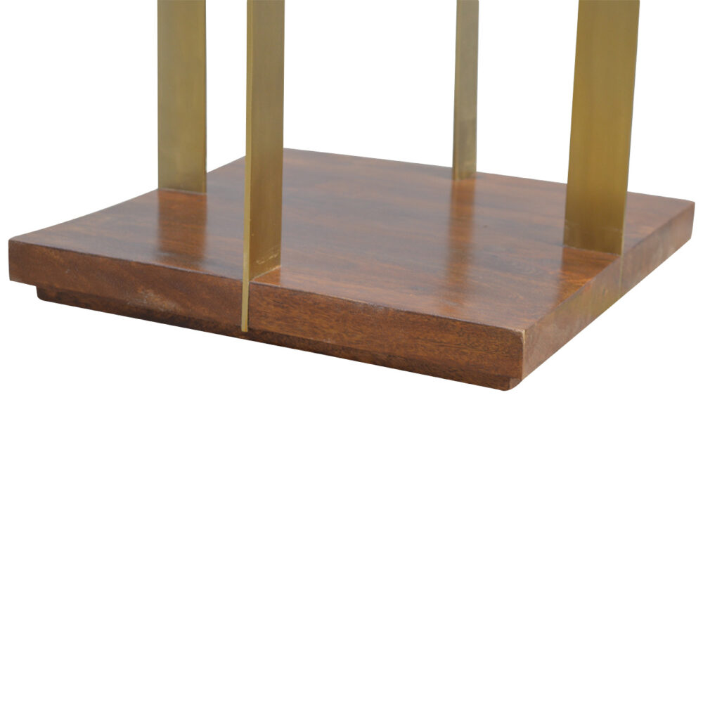 Open Chestnut End Table with 4 Gold Panels dropshipping
