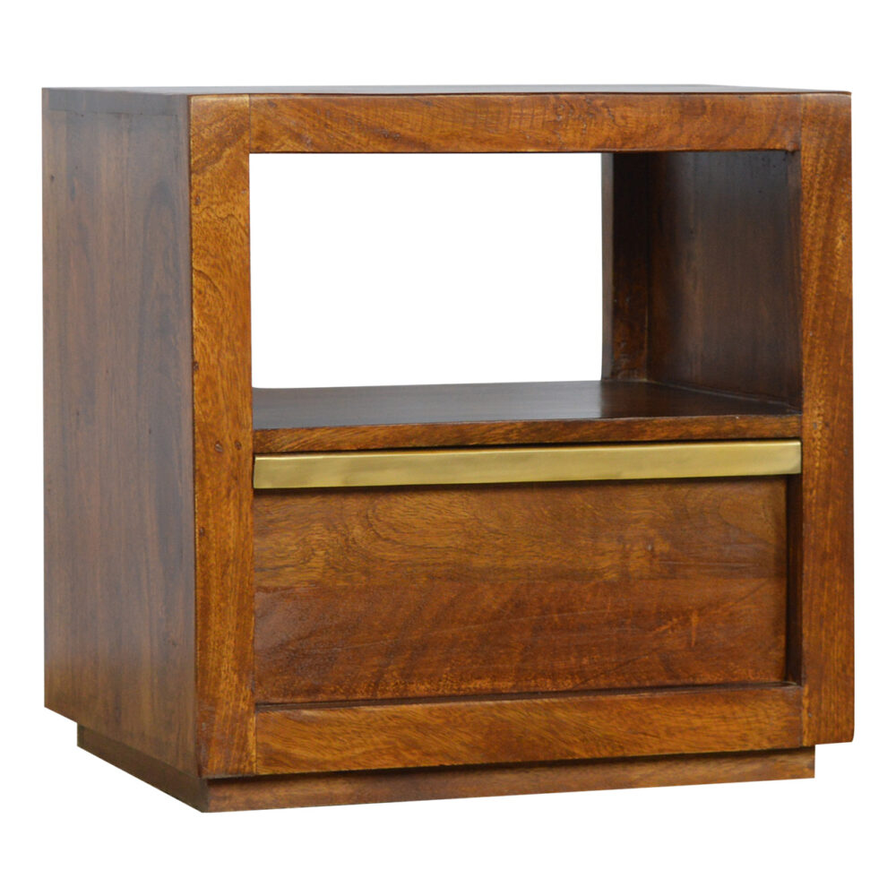 Chestnut Bedside with Gold Bar wholesalers