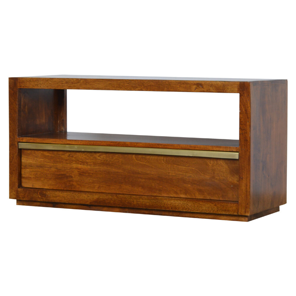 Chestnut Media Unit with Gold Bar wholesalers