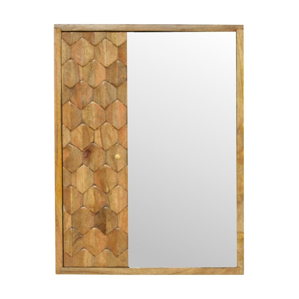 Pineapple Carved Sliding Wall Mirror Cabinet for resale