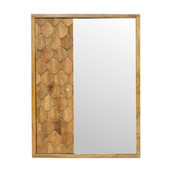 Pineapple Carved Sliding Wall Mirror Cabinet for resale