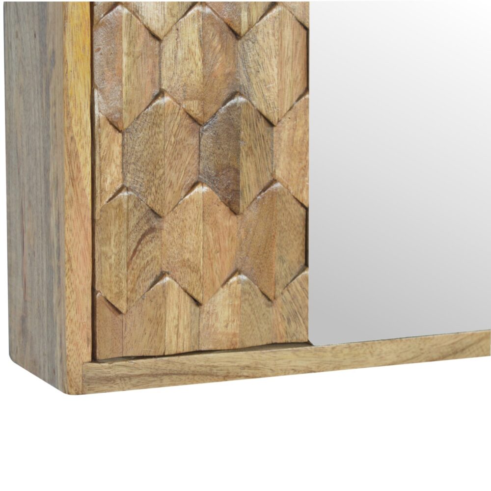 Pineapple Carved Sliding Wall Mirror Cabinet dropshipping