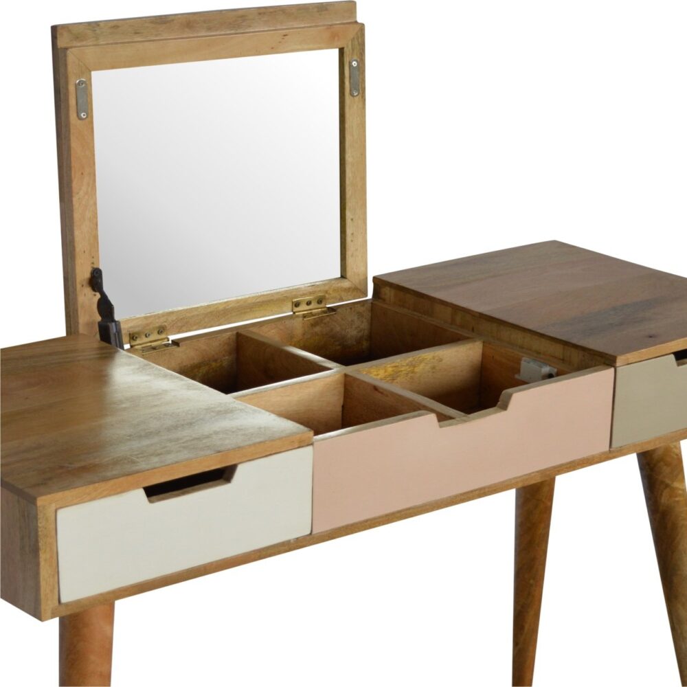 wholesale Blush Pink Dressing Table with Foldable Mirror for resale
