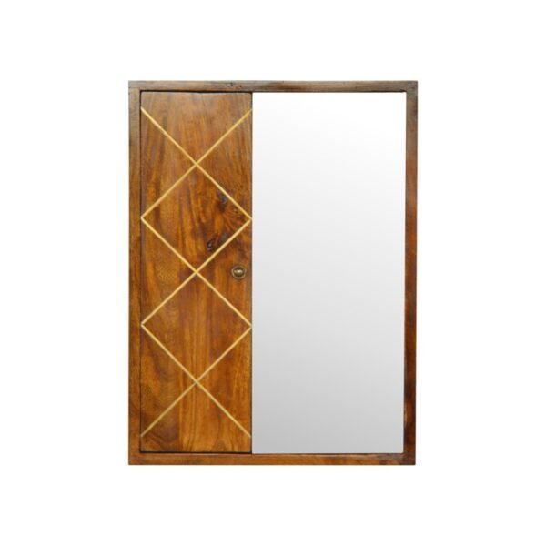 IN683 - Sliding Brass Inlay Wall Mirror Cabinet for resale