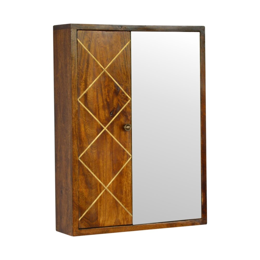 IN683 - Sliding Brass Inlay Wall Mirror Cabinet wholesalers