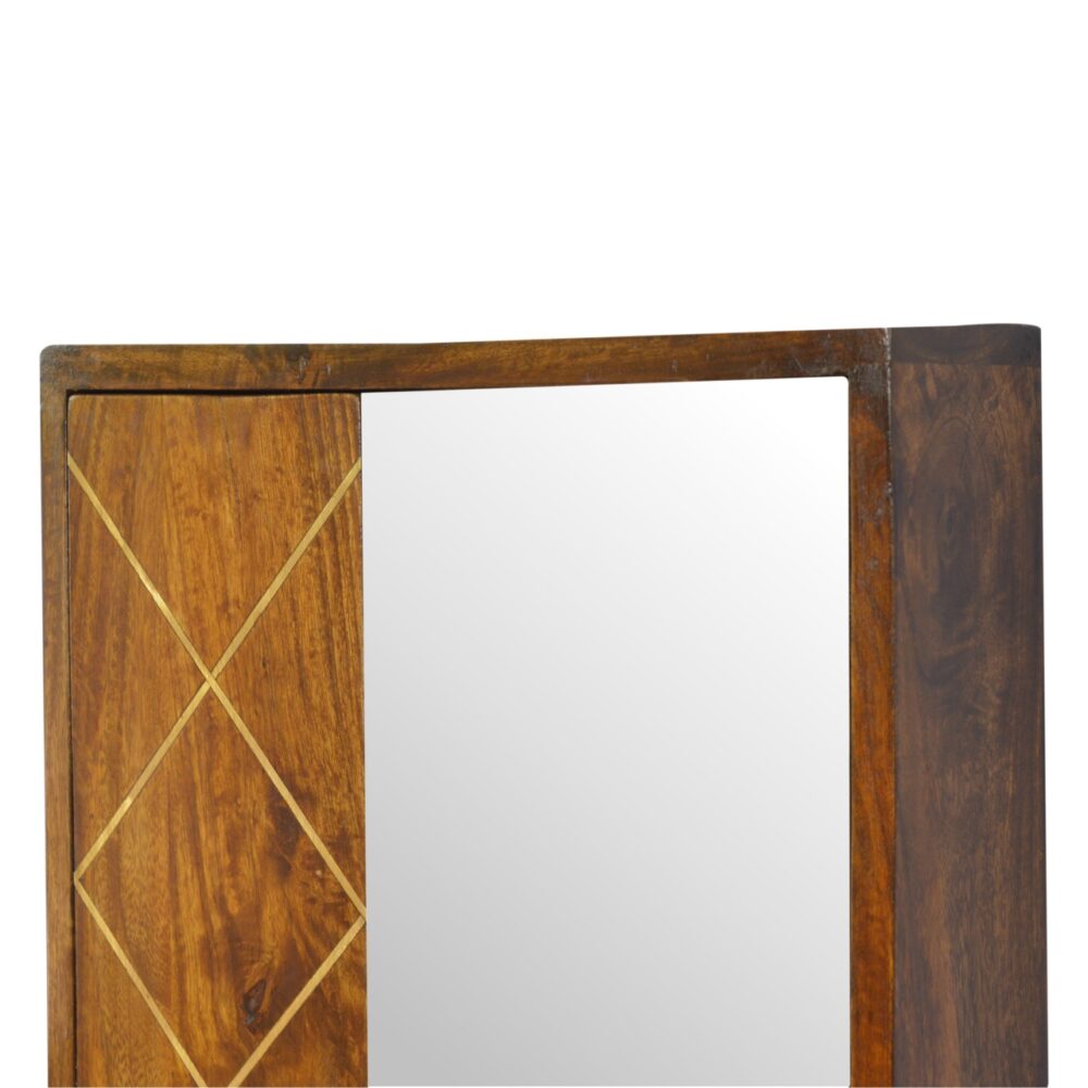 wholesale IN683 - Sliding Brass Inlay Wall Mirror Cabinet for resale