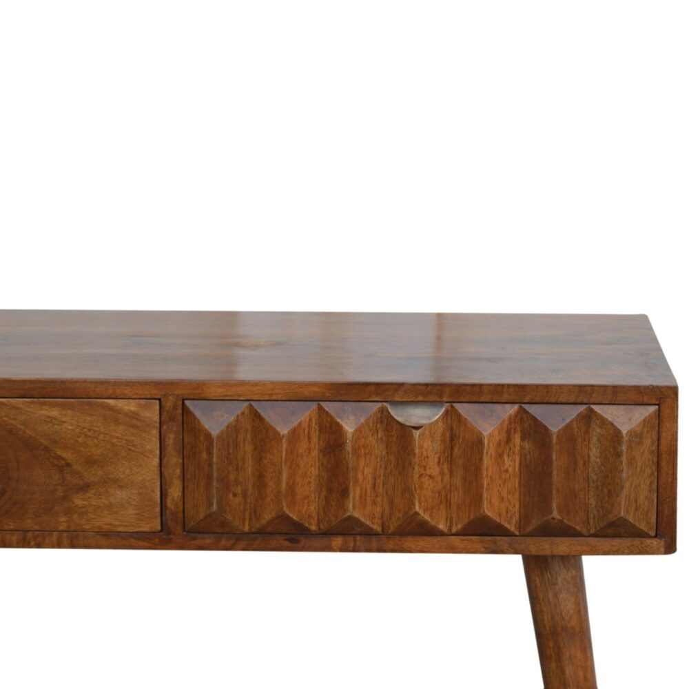 Chestnut Prism Console Table for resell