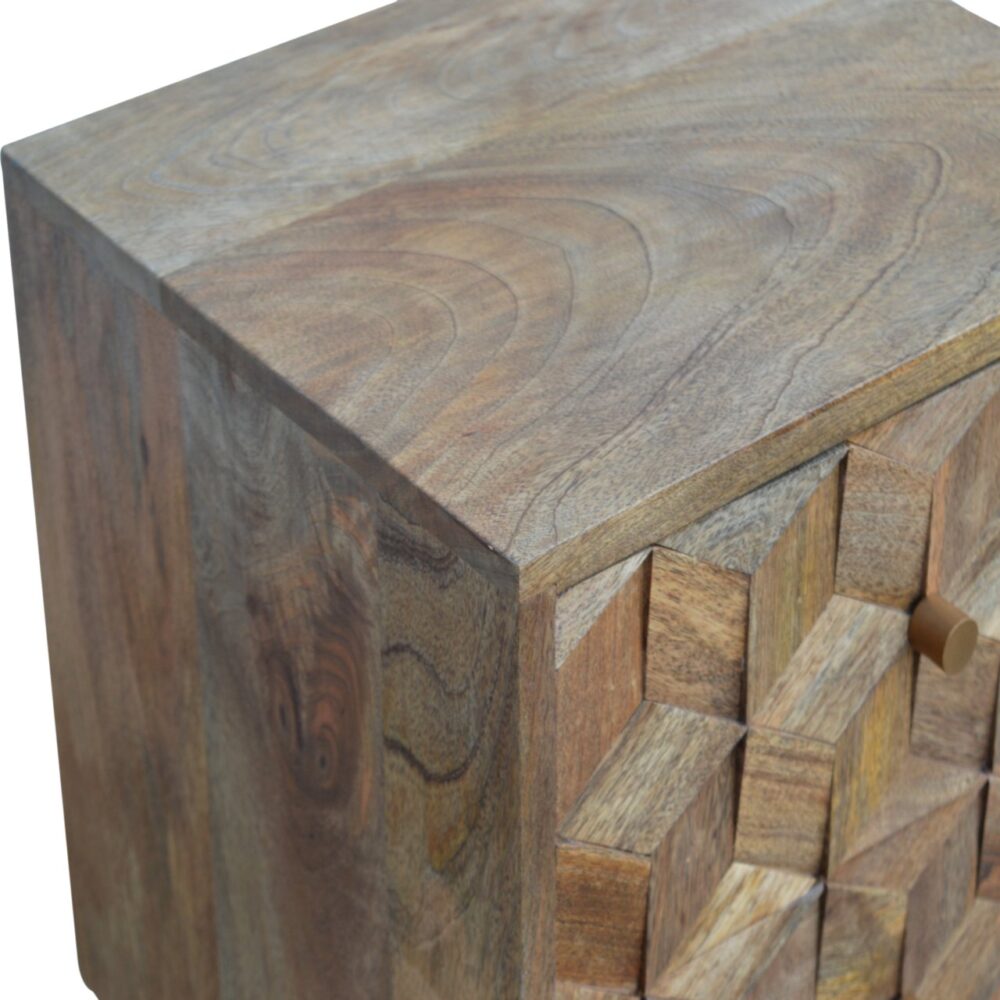 Cube Carved Nightstand with 2 Drawers for reselling