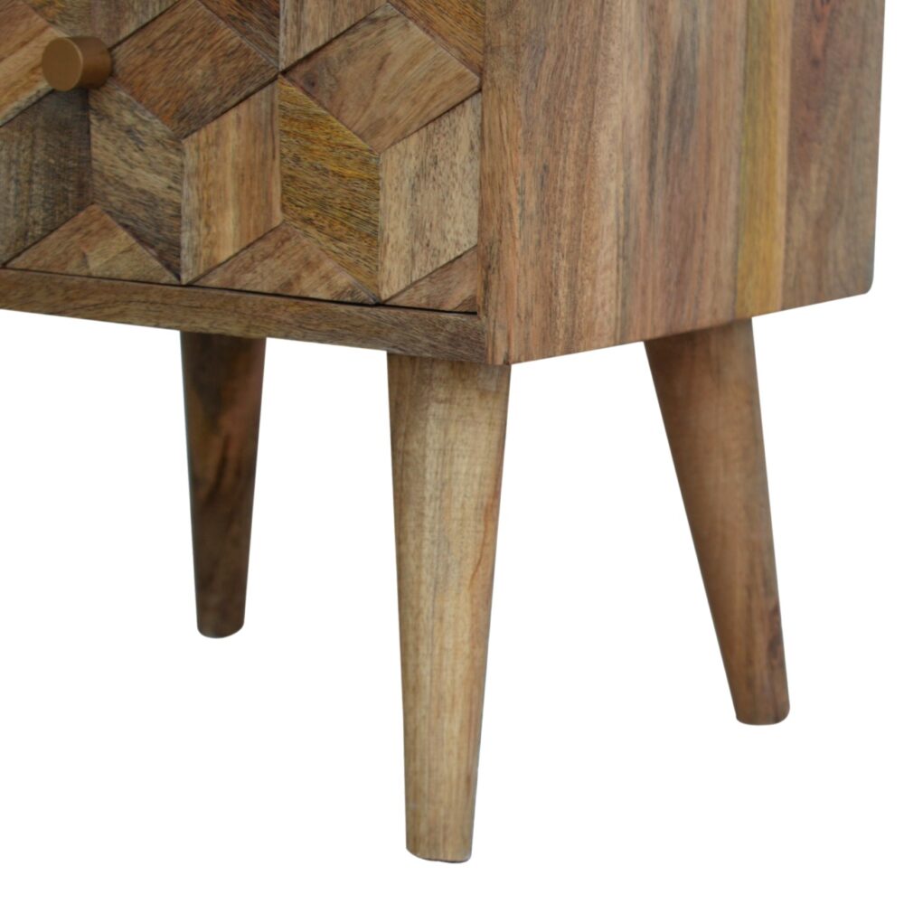 Cube Carved Nightstand with 2 Drawers for resell