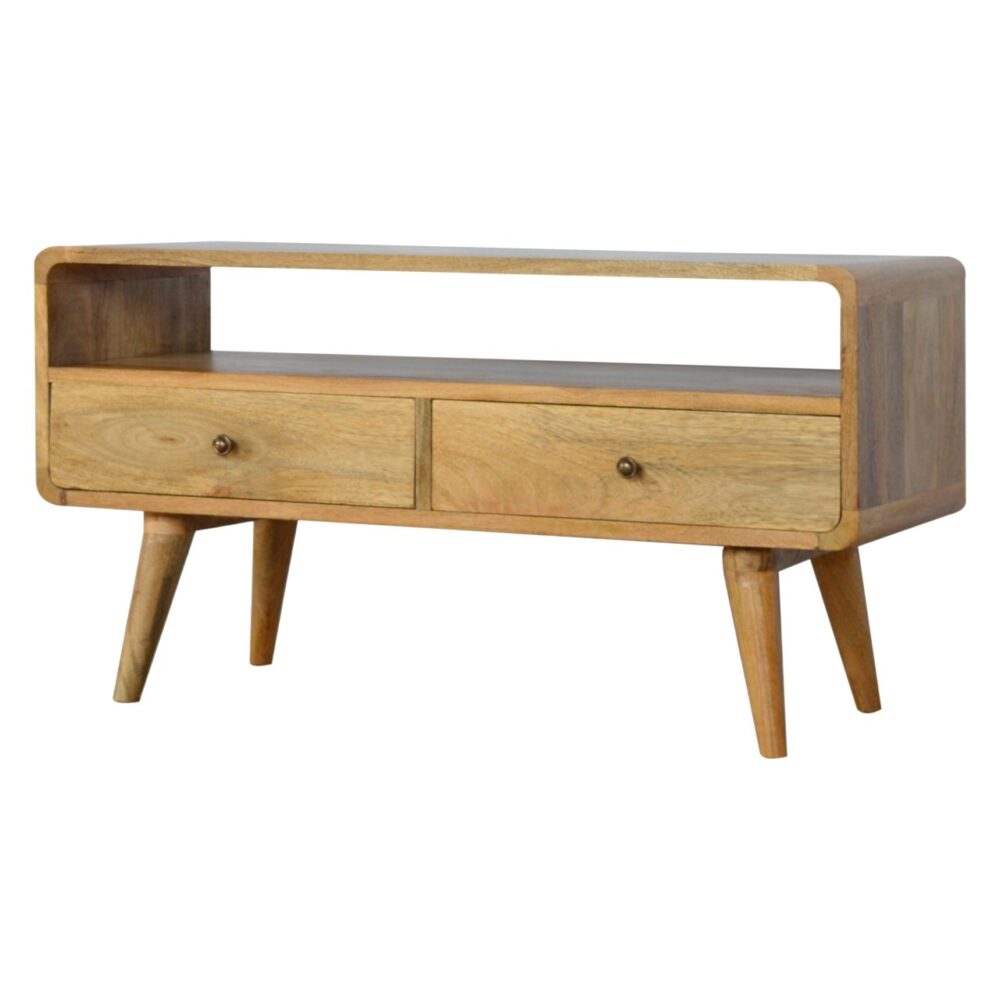 Curved Oak-ish Media Unit wholesalers