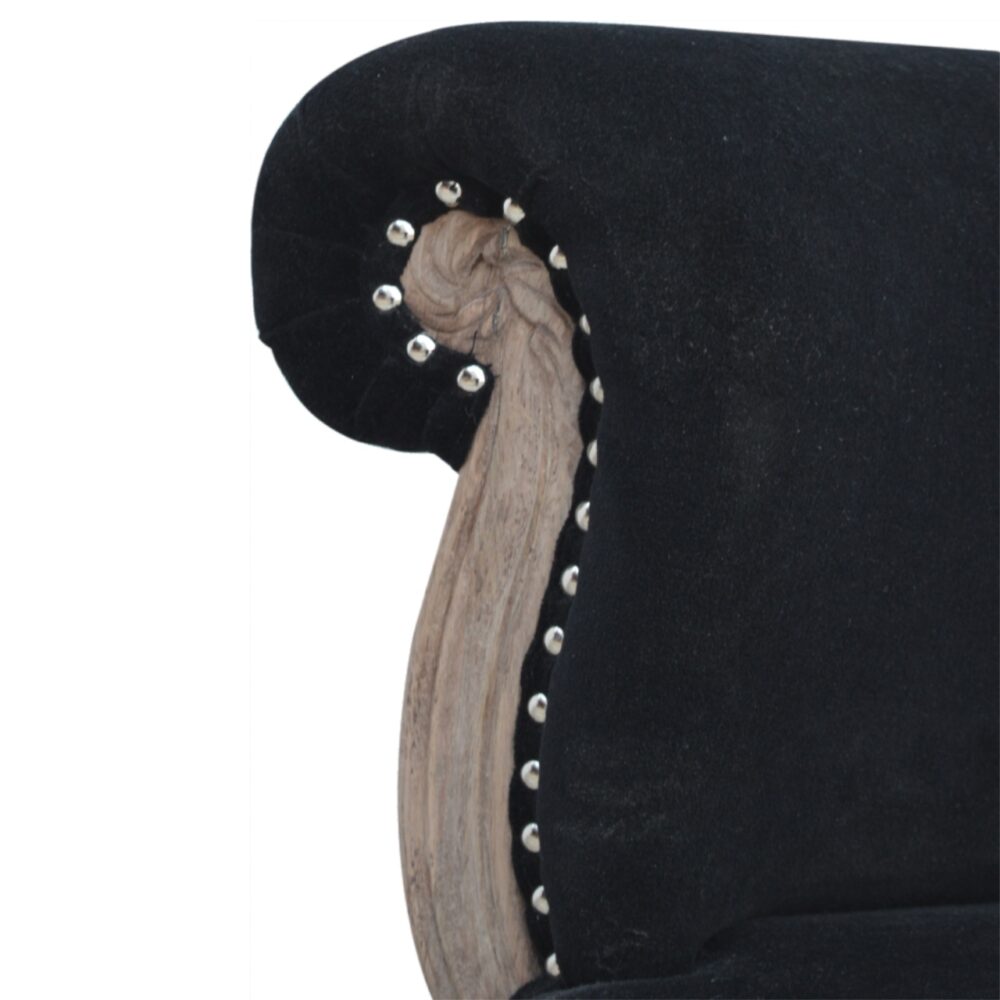 Black Velvet Studded Chair for wholesale