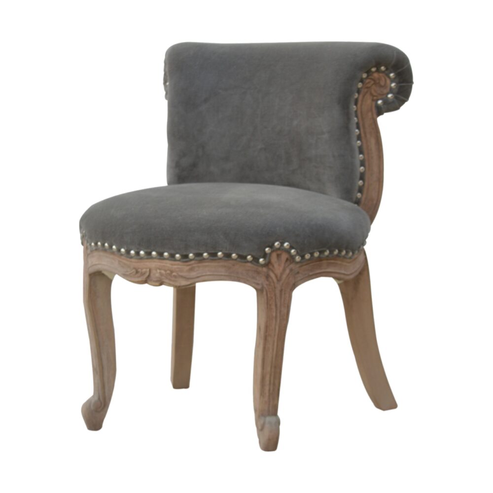 wholesale Grey Velvet Studded Chair for resale