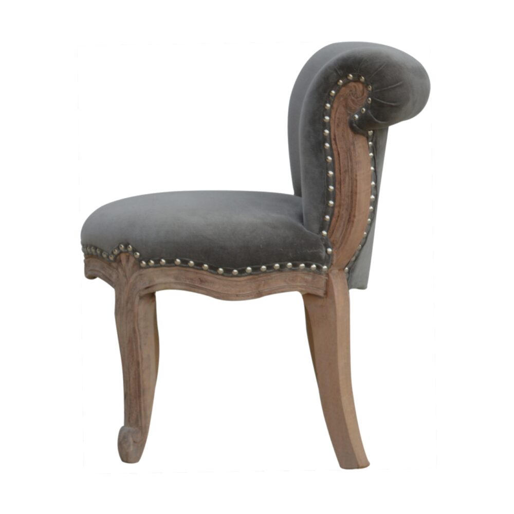 Grey Velvet Studded Chair dropshipping