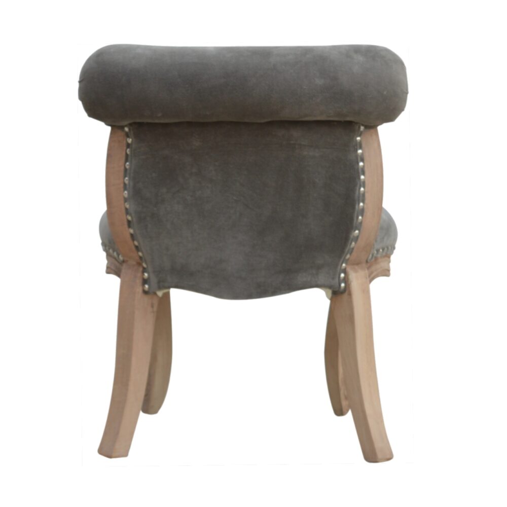 bulk Grey Velvet Studded Chair for resale