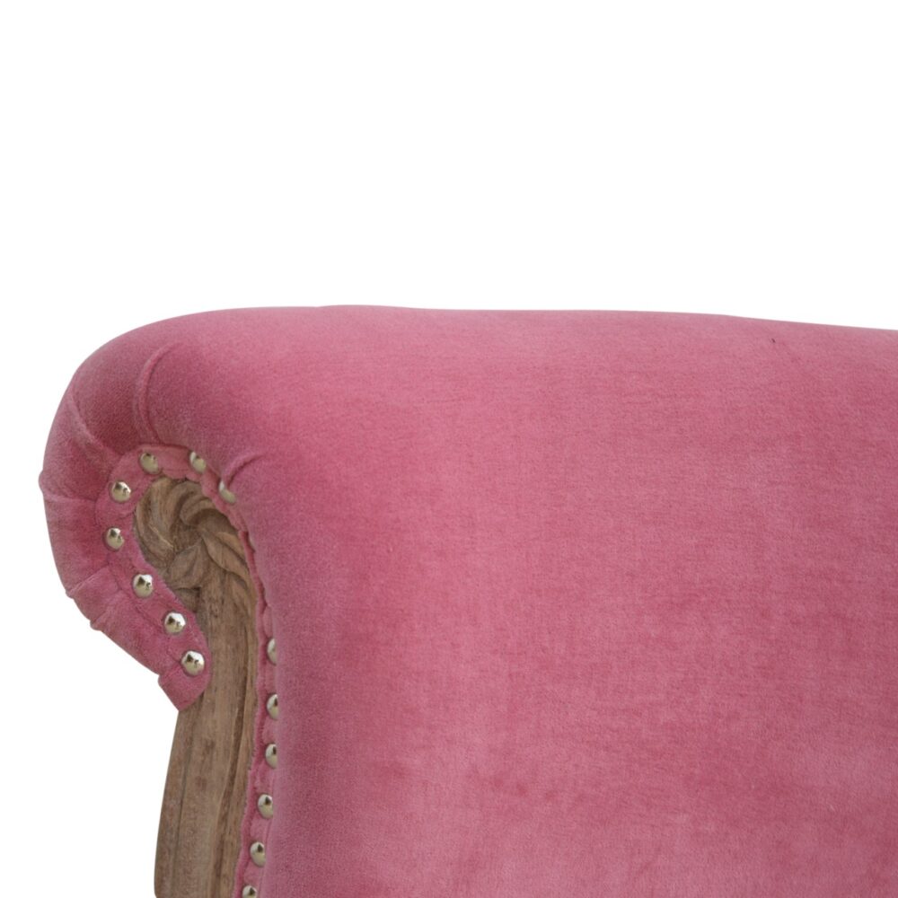 Pink Velvet Studded Chair for wholesale