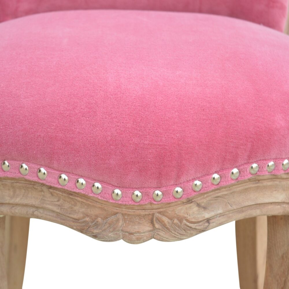 Pink Velvet Studded Chair dropshipping