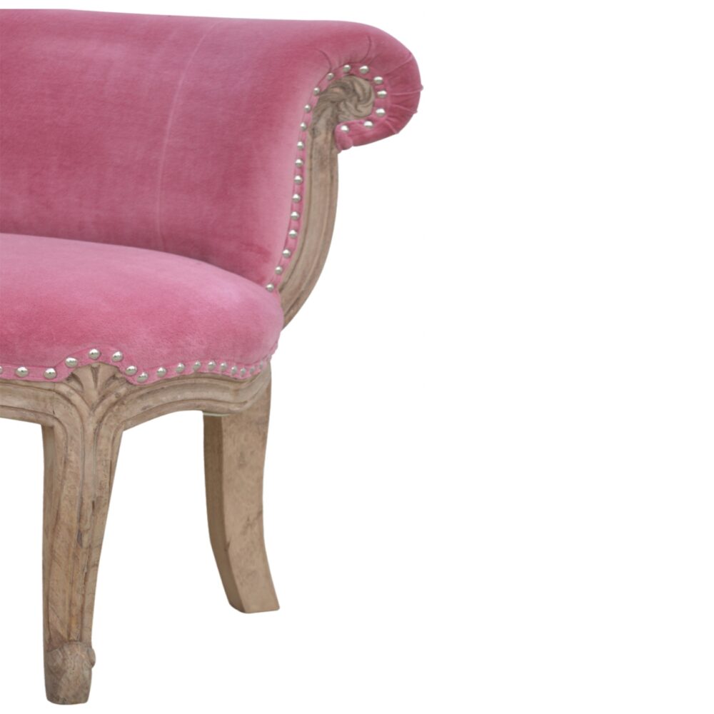 Pink Velvet Studded Chair for reselling