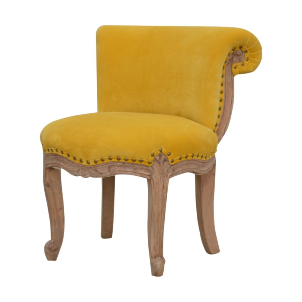 wholesale Mustard Velvet Studded Chair for resale