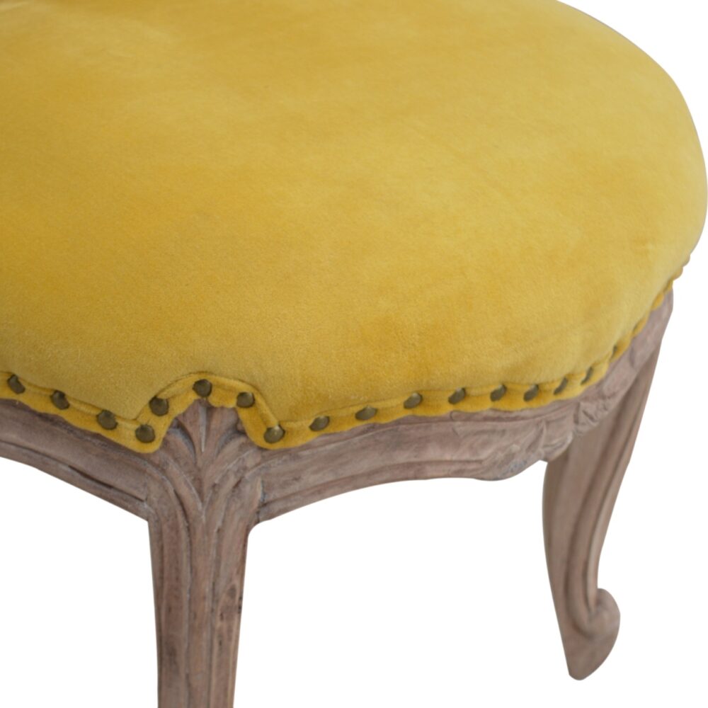 Mustard Velvet Studded Chair for resell