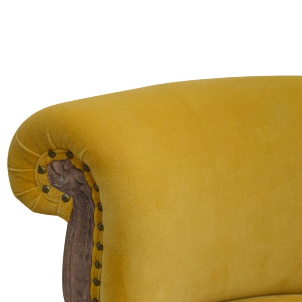 Mustard Velvet Studded Chair for wholesale