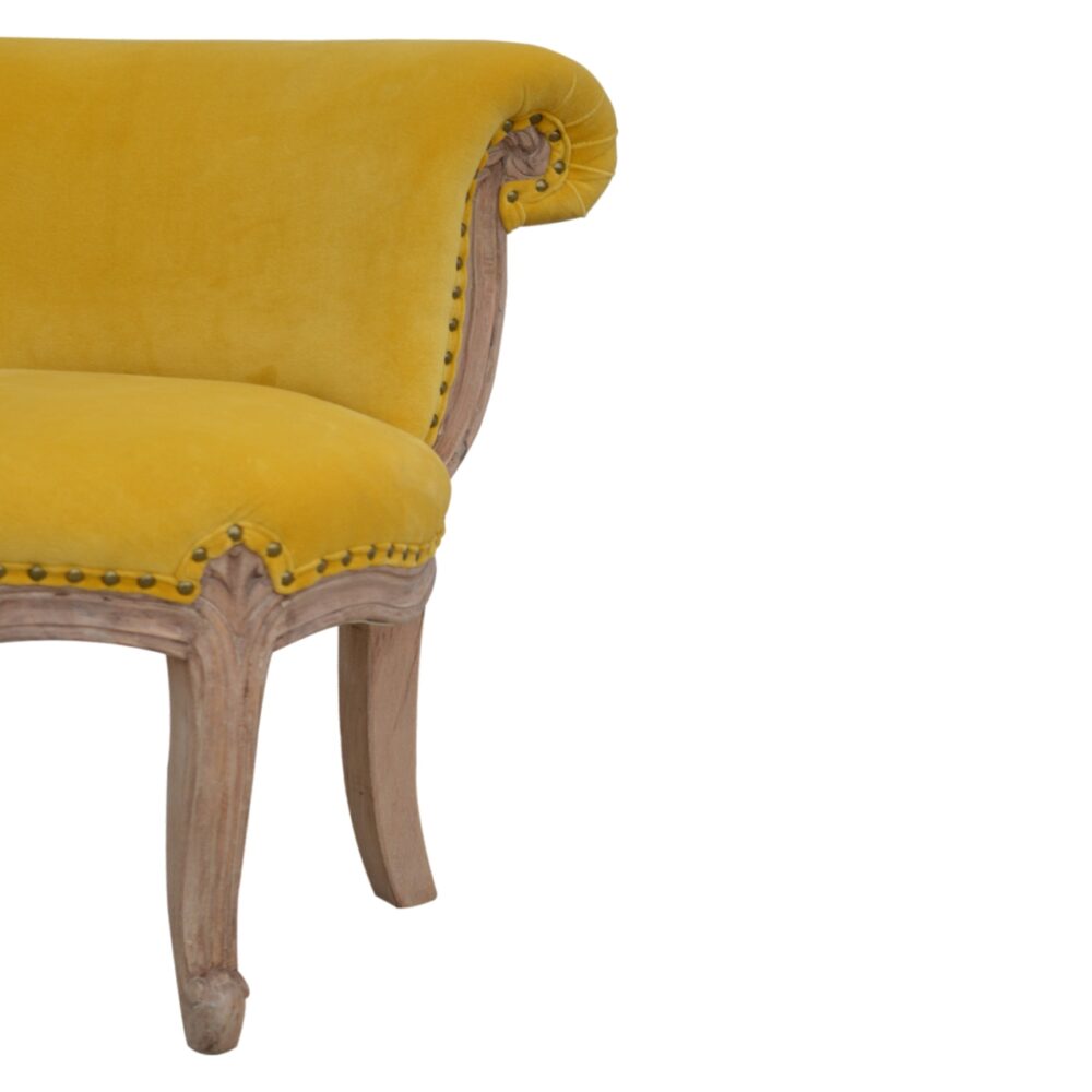 wholesale Mustard Velvet Studded Chair for resale