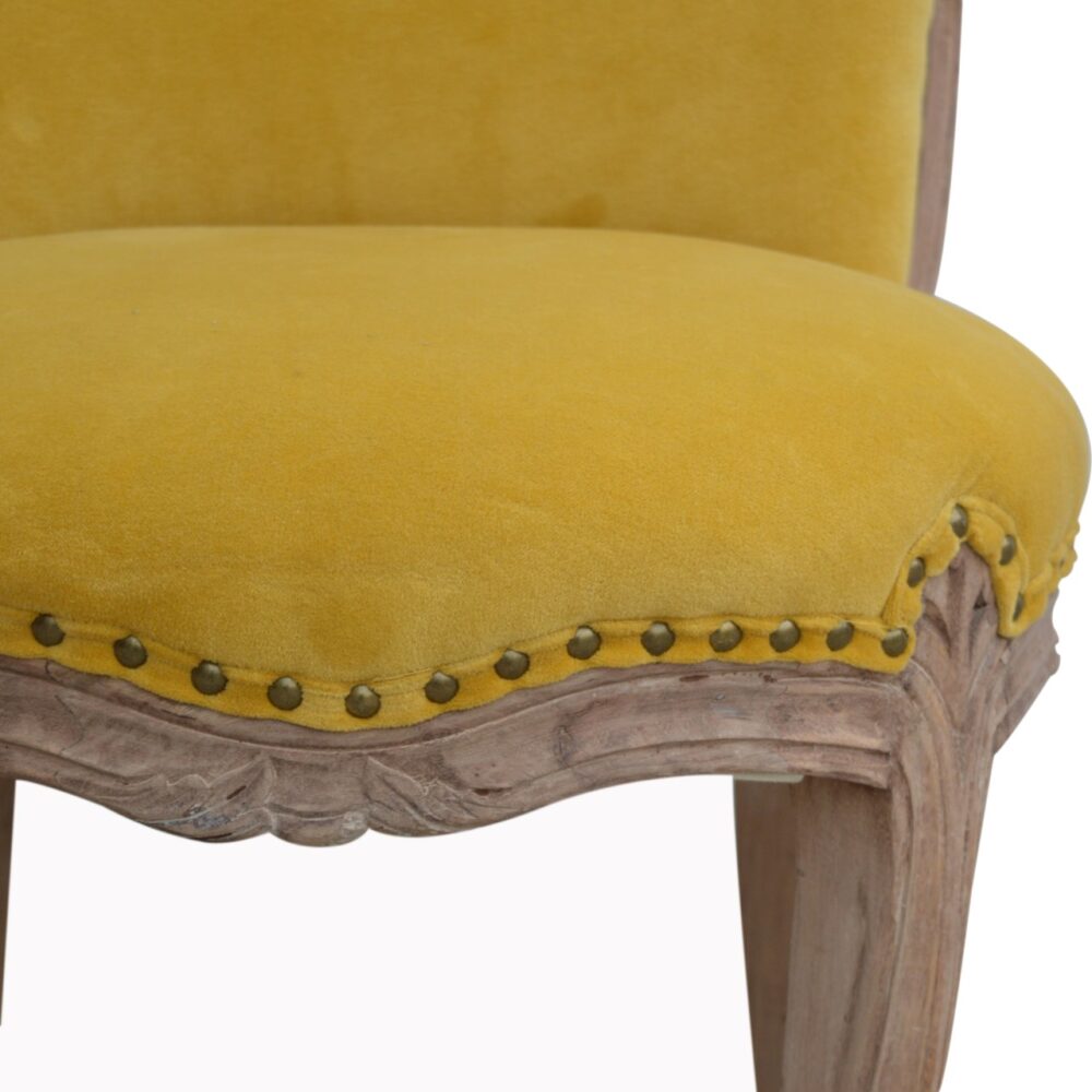 Mustard Velvet Studded Chair for reselling